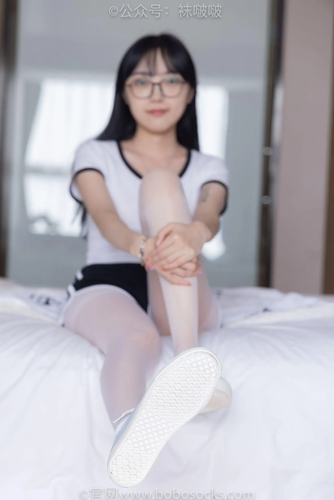[BoBoSocks袜啵啵]NO.037 稚予-帆布鞋、短白棉袜、白丝 [136P]插图4